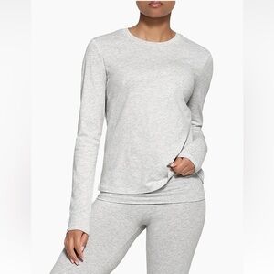 SKIMS Women's Relaxed Tees Long Sleeve Shirt | Light Heather Grey | Size Small